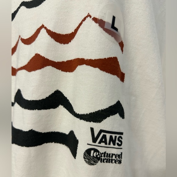 Vans Textured Waves T-Shirt Women’s Large - Picture 2 of 4